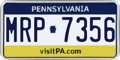 PA license plate MRP7356