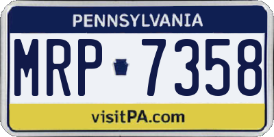 PA license plate MRP7358