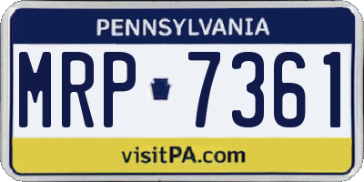 PA license plate MRP7361