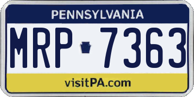 PA license plate MRP7363