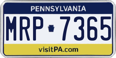 PA license plate MRP7365