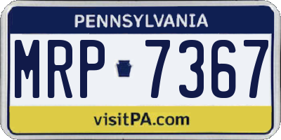 PA license plate MRP7367