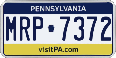 PA license plate MRP7372