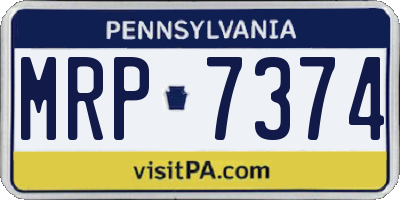 PA license plate MRP7374