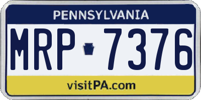 PA license plate MRP7376