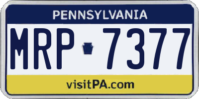 PA license plate MRP7377