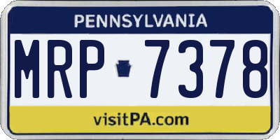 PA license plate MRP7378