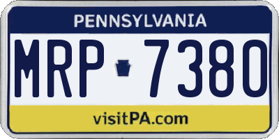 PA license plate MRP7380