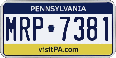 PA license plate MRP7381