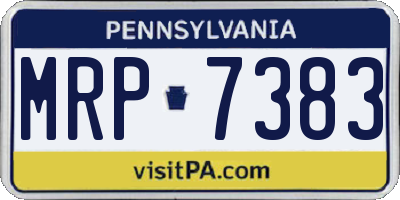 PA license plate MRP7383