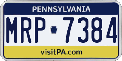 PA license plate MRP7384