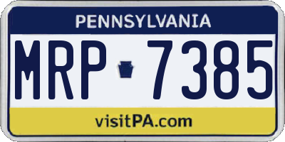 PA license plate MRP7385