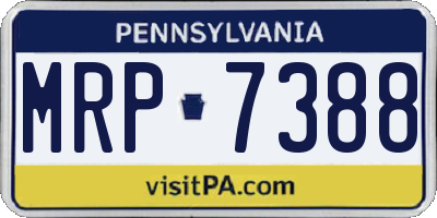 PA license plate MRP7388