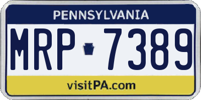 PA license plate MRP7389