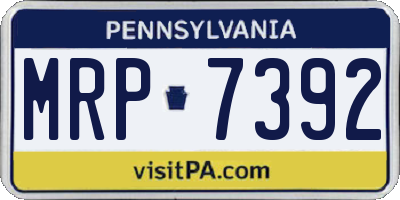 PA license plate MRP7392