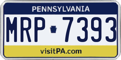 PA license plate MRP7393