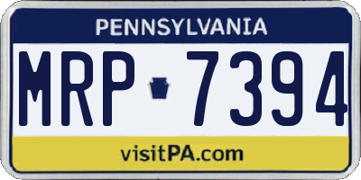 PA license plate MRP7394