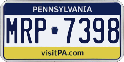 PA license plate MRP7398