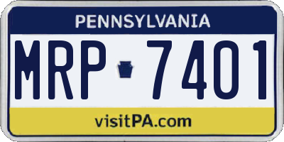 PA license plate MRP7401