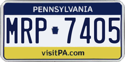 PA license plate MRP7405