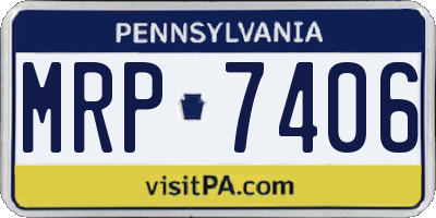 PA license plate MRP7406