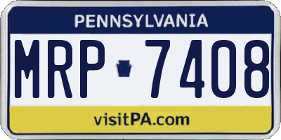 PA license plate MRP7408