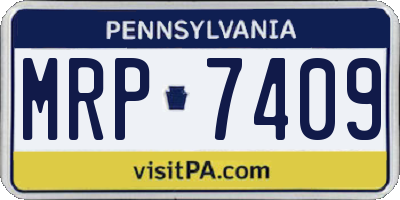PA license plate MRP7409
