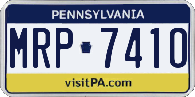 PA license plate MRP7410