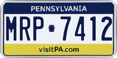 PA license plate MRP7412