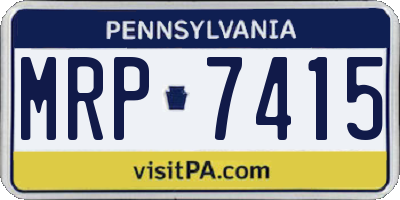 PA license plate MRP7415