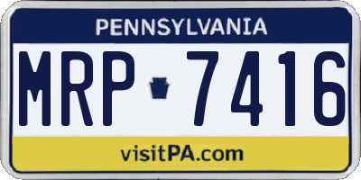 PA license plate MRP7416