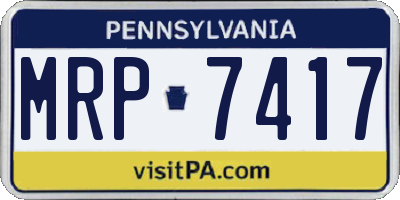 PA license plate MRP7417