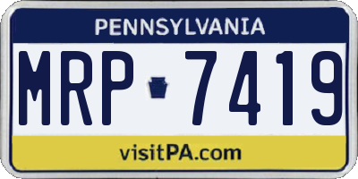 PA license plate MRP7419