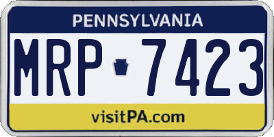 PA license plate MRP7423