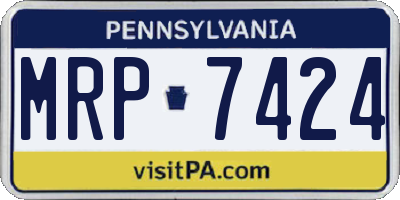 PA license plate MRP7424
