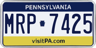PA license plate MRP7425