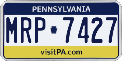 PA license plate MRP7427