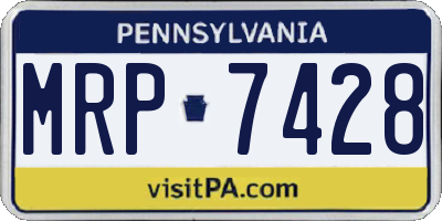 PA license plate MRP7428