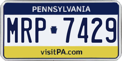PA license plate MRP7429