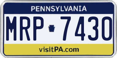 PA license plate MRP7430