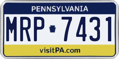 PA license plate MRP7431