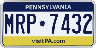 PA license plate MRP7432