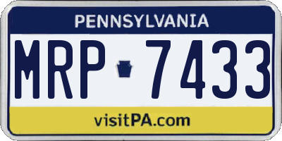 PA license plate MRP7433