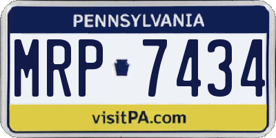 PA license plate MRP7434