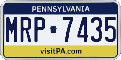 PA license plate MRP7435