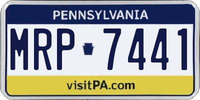 PA license plate MRP7441