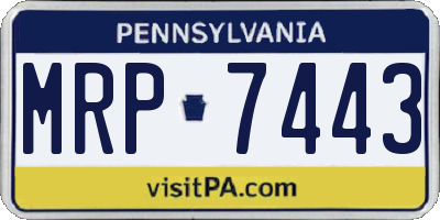 PA license plate MRP7443