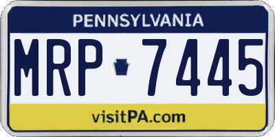 PA license plate MRP7445