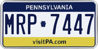 PA license plate MRP7447