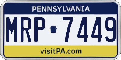 PA license plate MRP7449